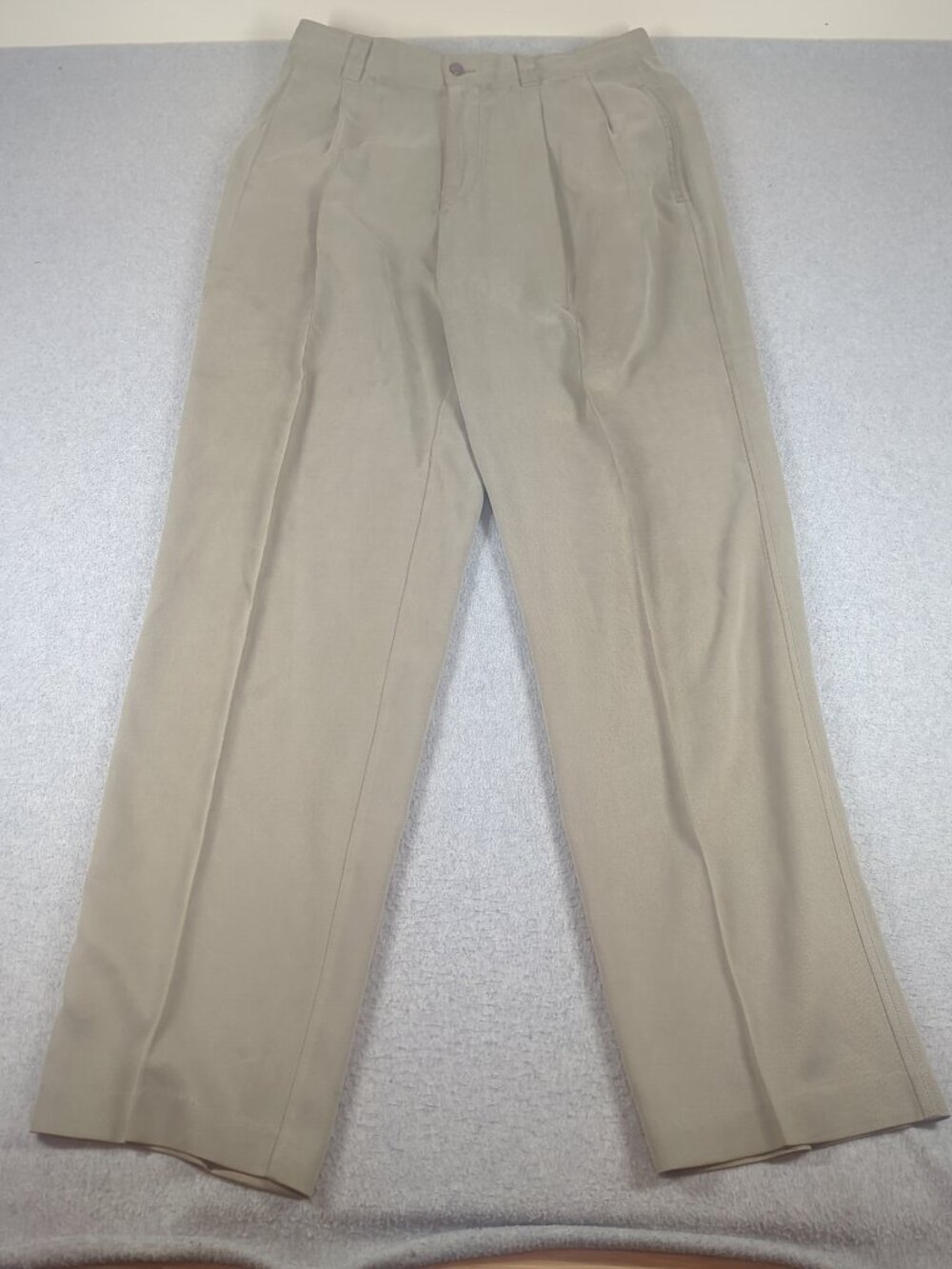 Tommy Bahama Pants Men's 32x32 Beige 100% Silk Straight Dress Chino